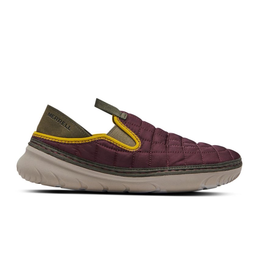 Chaussure Casual Merrell Hut Moc Bordeaux/Vert Olive Femme | K.K.UASC